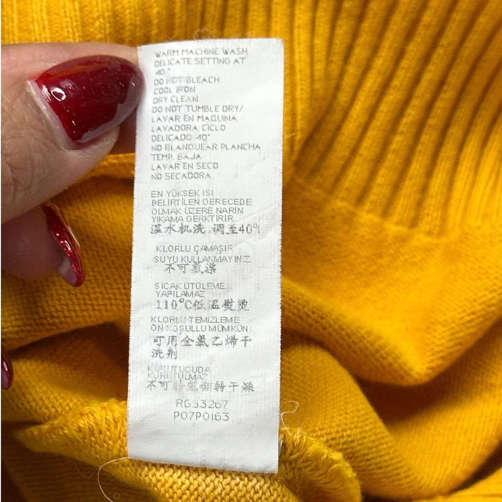Paul & Shark Yachting Sweater Mens M Quarter Zip Yellow Watershed 100%‎ Cotton
